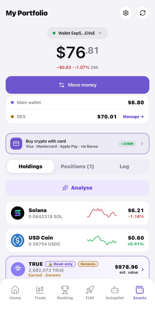 The redesigned portfolio with all wallets in one view